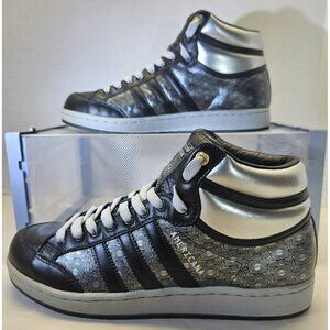 Adidas Men's Americana  Black/ Silver/ Grey High-Top Sneakers Size 8.5